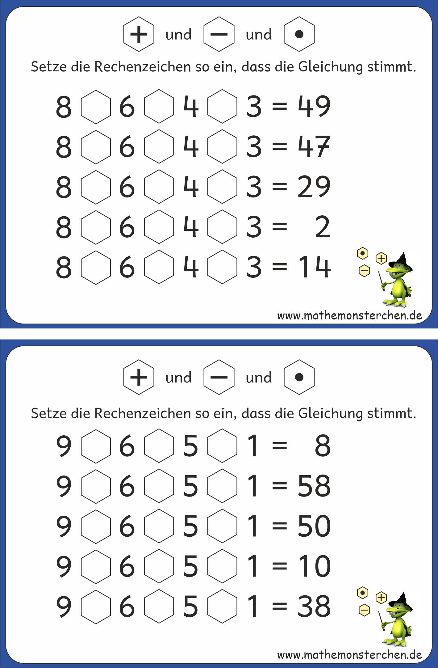 Mathemonsterchen - Alle Grundrechenarten